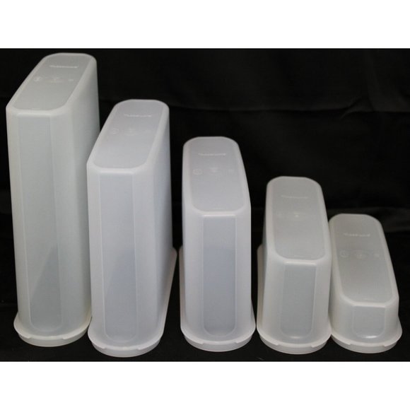 10 pc Tupperware Storage Set Modular Mates Red Lids Oval Starter NEW - Picture 3 of 3